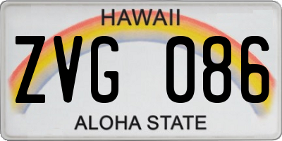 HI license plate ZVG086