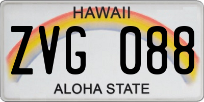 HI license plate ZVG088