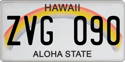 HI license plate ZVG090