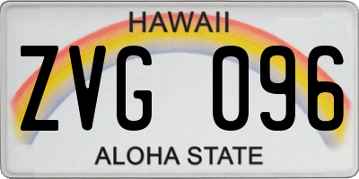 HI license plate ZVG096