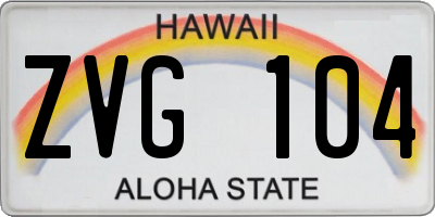 HI license plate ZVG104