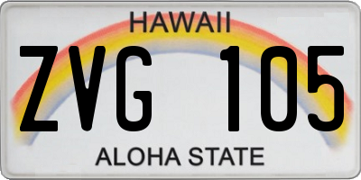 HI license plate ZVG105