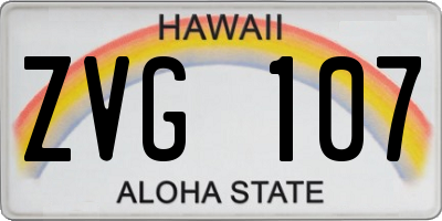 HI license plate ZVG107