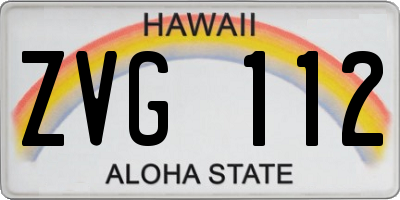 HI license plate ZVG112