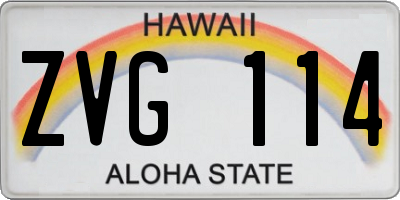 HI license plate ZVG114