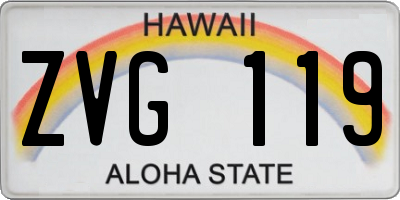 HI license plate ZVG119