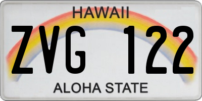 HI license plate ZVG122