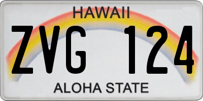 HI license plate ZVG124