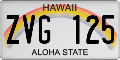 HI license plate ZVG125