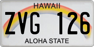 HI license plate ZVG126
