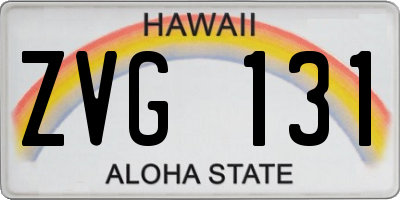 HI license plate ZVG131