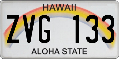 HI license plate ZVG133