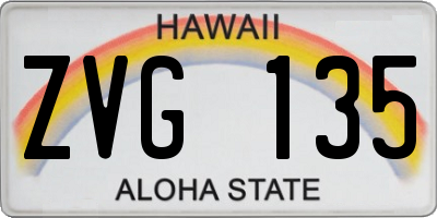 HI license plate ZVG135
