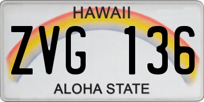 HI license plate ZVG136