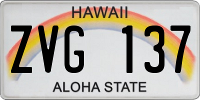 HI license plate ZVG137