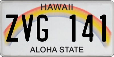 HI license plate ZVG141