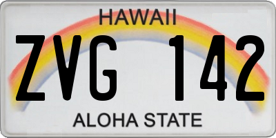 HI license plate ZVG142