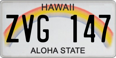 HI license plate ZVG147