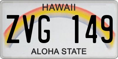 HI license plate ZVG149
