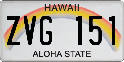 HI license plate ZVG151