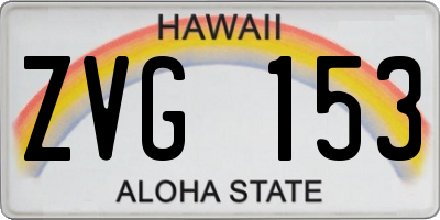HI license plate ZVG153