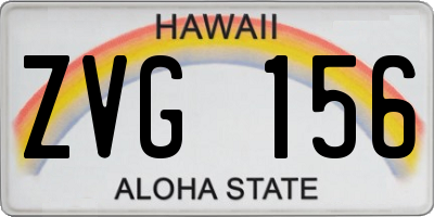 HI license plate ZVG156