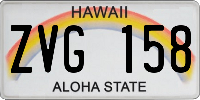 HI license plate ZVG158