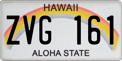 HI license plate ZVG161