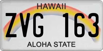 HI license plate ZVG163