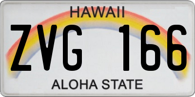 HI license plate ZVG166