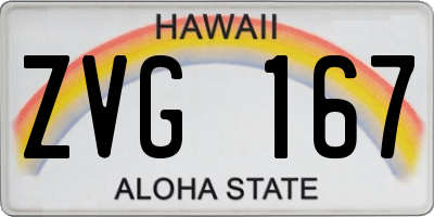 HI license plate ZVG167