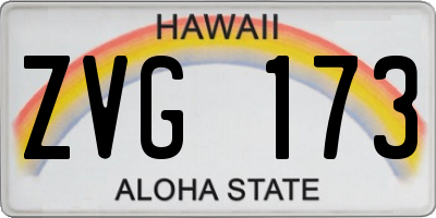 HI license plate ZVG173