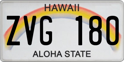 HI license plate ZVG180