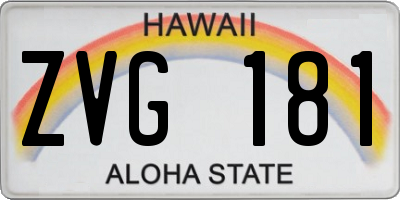 HI license plate ZVG181