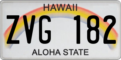 HI license plate ZVG182