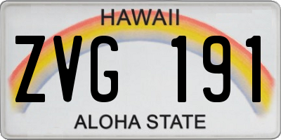 HI license plate ZVG191