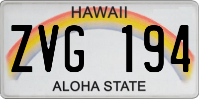 HI license plate ZVG194