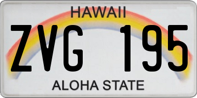 HI license plate ZVG195