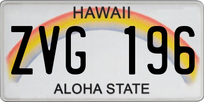 HI license plate ZVG196