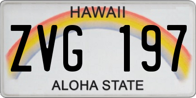 HI license plate ZVG197