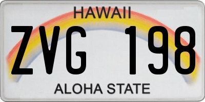 HI license plate ZVG198