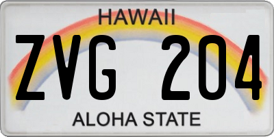 HI license plate ZVG204