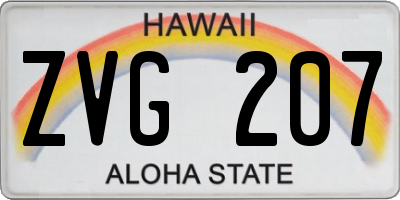 HI license plate ZVG207
