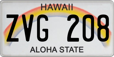 HI license plate ZVG208