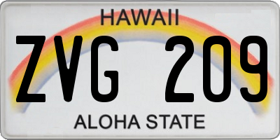 HI license plate ZVG209
