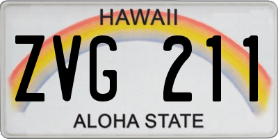 HI license plate ZVG211