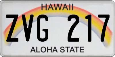 HI license plate ZVG217