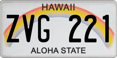 HI license plate ZVG221