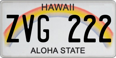 HI license plate ZVG222