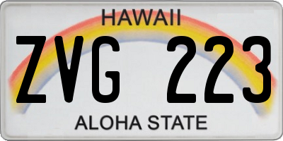 HI license plate ZVG223